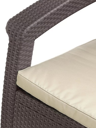 Диван двуxместный КОРФУ (Corfu Love Seat) RF коричневый из пластика под фактуру искусственного ротанга