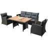 Комплект мебели МОНТЕ AFM-308G со столом 145х85 и трехместным диваном коричнево-серый из искусственного ротанга