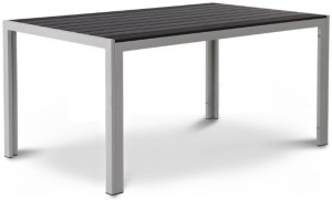 Стол обеденный SYDNEY (Сидней) алюминиевый размером 150х90 с ДПК цвет серебристый металлик