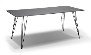 Стол обеденный РУССО размером 180х80 столешница HPL цвет серый гранит подстолье сталь