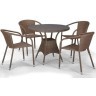 Комплект мебели T197AT/Y137A-W56 на 4 персоны из плетеного искусственного ротанга, цвет светло-коричневый