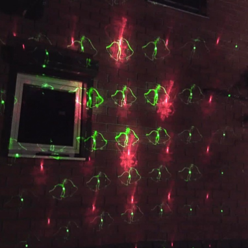 Уличный лазерный проектор X-34P-2-D Зеленый + Красный (Анимация 16 узоров Новый год)