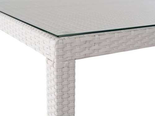 Стол обеденный серии MILANO (Милано) размером 150х90 из искусственного ротанга белый