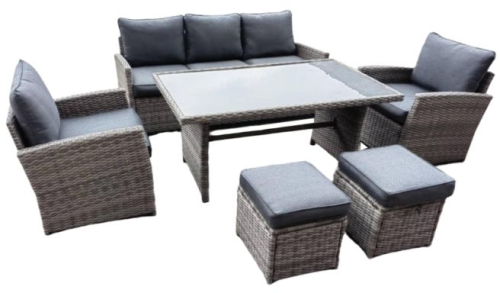 Комплект мебели ZOYA (Зоя) серый из искусственного ротанга